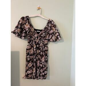 Abercrombie & Fitch Floral Mini Dress SP Smocked Waist‎ Flutter Sleeve Boho